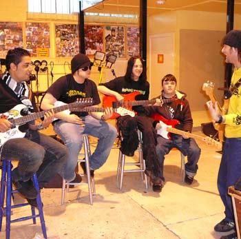 Dave leading a band workshop